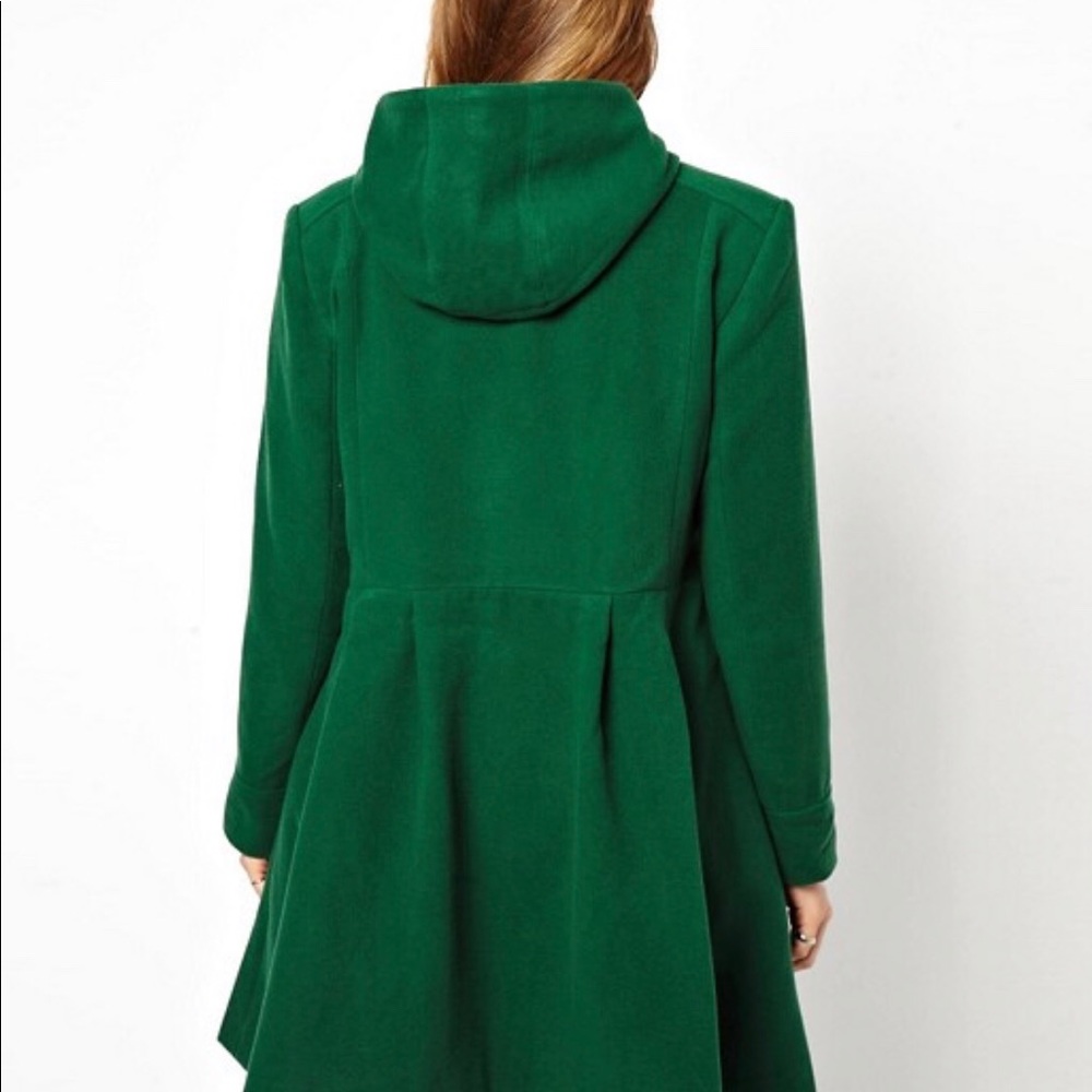 Dark green toggle ASOS Curve coat - Picture 2 of 5